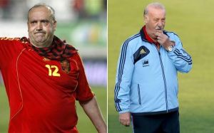 Los aficionados de Guinea Ecuatorial confunden a Manolo el del Bombo... ¡con Del Bosque!